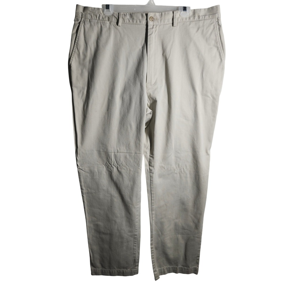 Polo Ralph Lauren Classic Chino Pants Mens 40x32 Beige Cotton Flat Front Casual